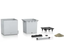 LECHUZA® Kunststoff-Topf Canto Stone, quadratisch Weiß Hot