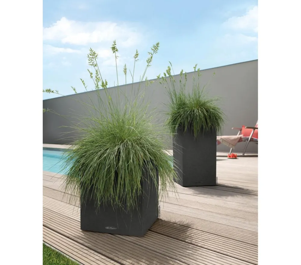 LECHUZA® Kunststoff-Topf Canto Stone, quadratisch Dunkelgrau Online