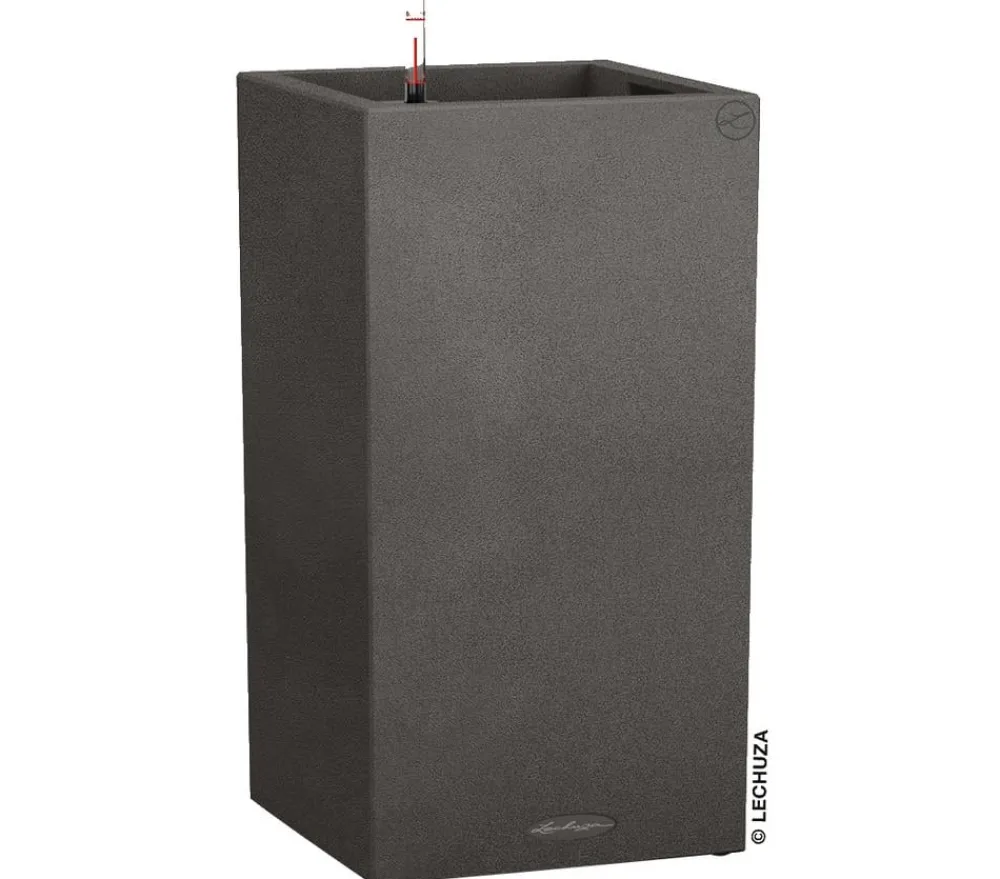 LECHUZA® Kunststoff-Topf Canto Stone, quadratisch Dunkelgrau Online