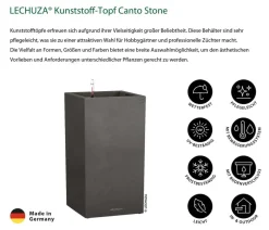 LECHUZA® Kunststoff-Topf Canto Stone, quadratisch Dunkelgrau Online