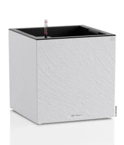 LECHUZA® Lechuza Pflanzgefäße & Töpfe|Blumentöpfe & Übertöpfe - Kunststoff-Topf Canto Stone, quadratisch Dunkelgrau