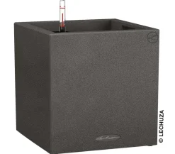 LECHUZA® Lechuza Pflanzgefäße & Töpfe|Blumentöpfe & Übertöpfe - Kunststoff-Topf Canto Stone, quadratisch Dunkelgrau
