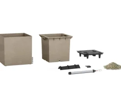 LECHUZA® Lechuza Pflanzgefäße & Töpfe|Blumentöpfe & Übertöpfe - Kunststoff-Topf Canto Stone, quadratisch Beige