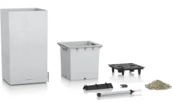 LECHUZA® Lechuza Pflanzgefäße & Töpfe|Blumentöpfe & Übertöpfe - Kunststoff-Topf Canto Stone, quadratisch Weiß