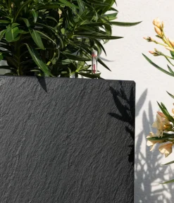 LECHUZA® Lechuza Pflanzgefäße & Töpfe - Kunststoff-Topf Canto Slatestone inkl. Pflanzeinsatz, quadratisch Dunkelgrau