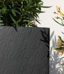 LECHUZA® Lechuza Pflanzgefäße & Töpfe - Kunststoff-Topf Canto Slatestone inkl. Pflanzeinsatz, rechteckig Dunkelgrau