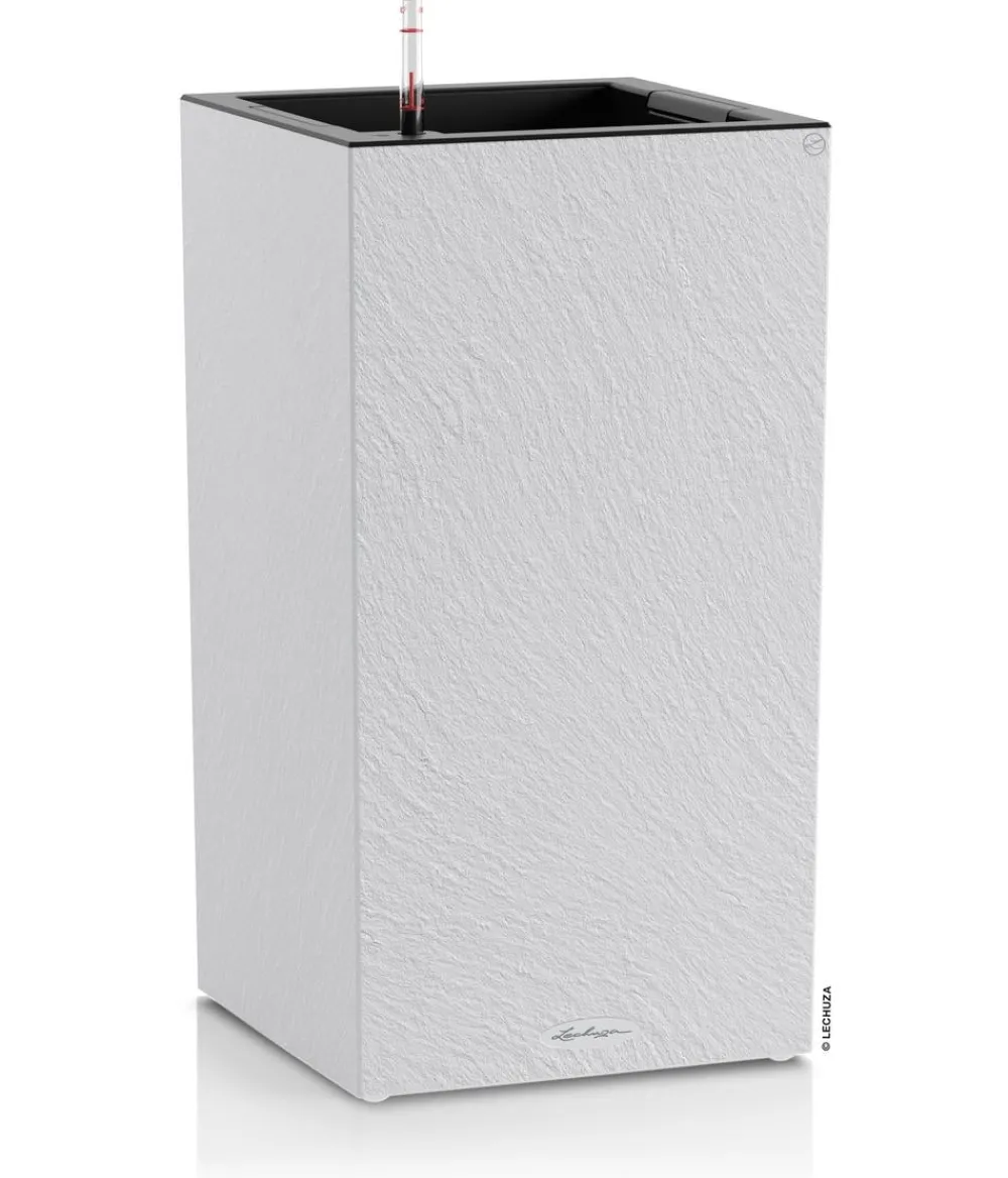 LECHUZA® Lechuza Pflanzgefäße & Töpfe - Kunststoff-Topf Canto Slatestone inkl. Pflanzeinsatz, rechteckig Hellgrau