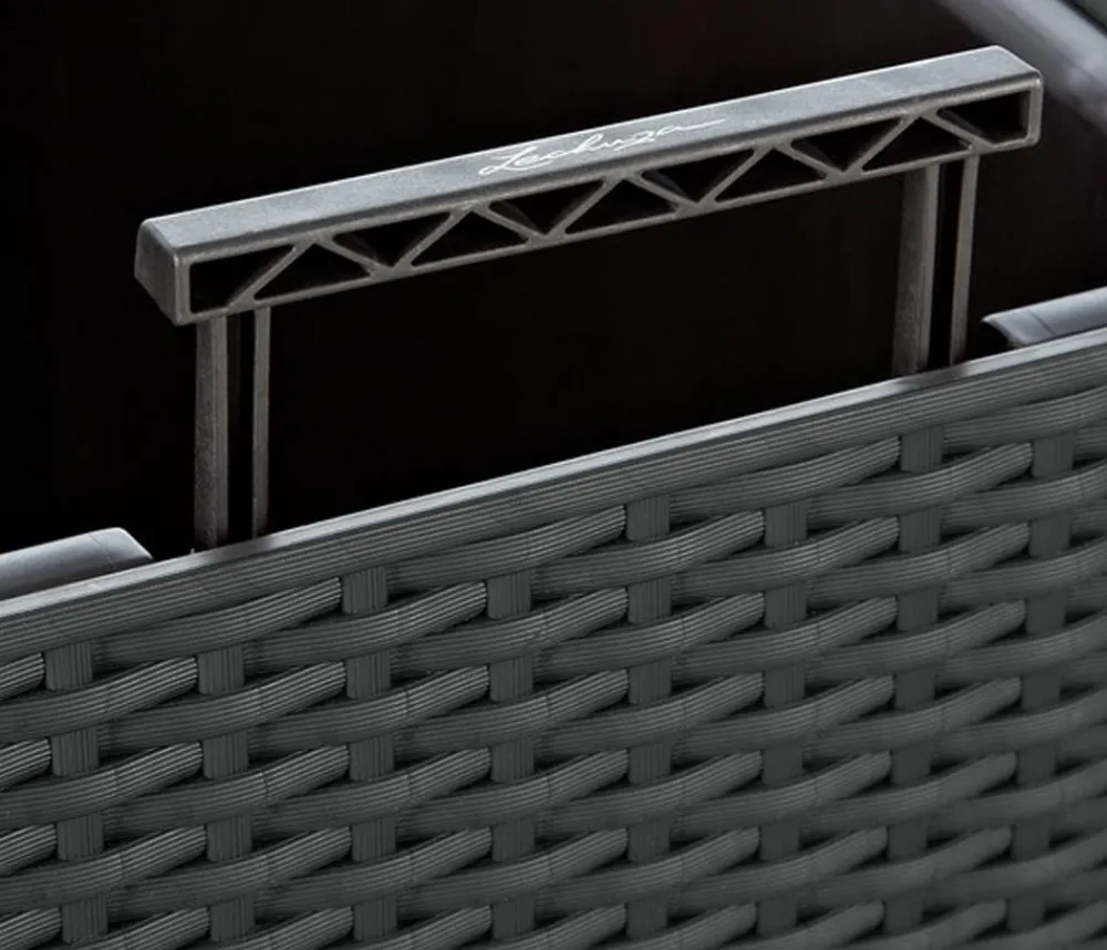 LECHUZA® Kunststoff-Topf Cube Cottage, quadratisch Dunkelgrau New