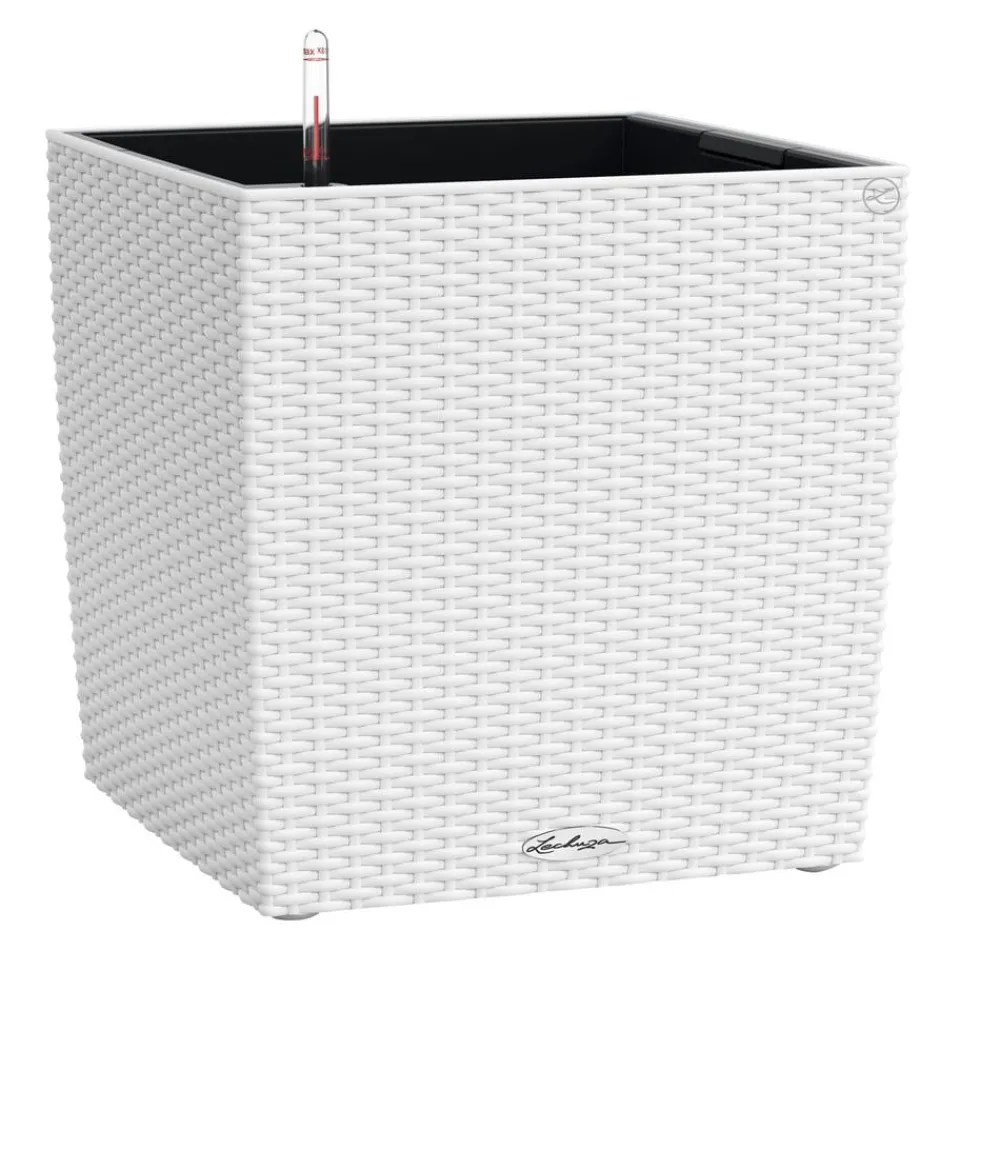 LECHUZA® Kunststoff-Topf Cube Cottage, quadratisch Weiß Best