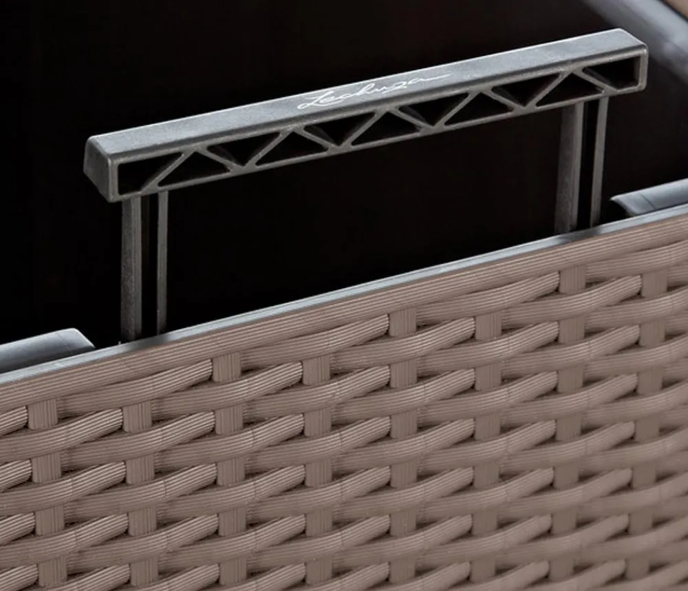 LECHUZA® Lechuza Pflanzgefäße & Töpfe|Blumentöpfe & Übertöpfe - Kunststoff-Topf Cube Cottage, quadratisch Hellbraun