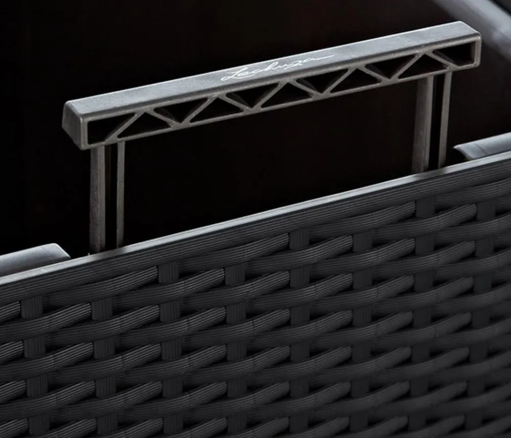 LECHUZA® Lechuza Pflanzgefäße & Töpfe|Blumentöpfe & Übertöpfe - Kunststoff-Topf Cube Cottage, quadratisch Schwarz