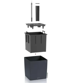 LECHUZA® Kunststoff-Topf Cube, rechteckig Grau Best