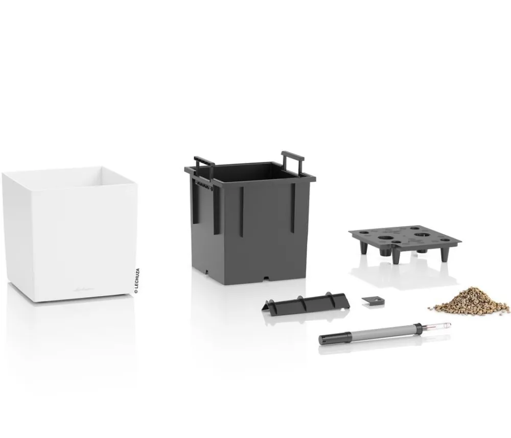 LECHUZA® Lechuza Pflanzgefäße & Töpfe - Kunststoff-Topf Cube, rechteckig Weiß
