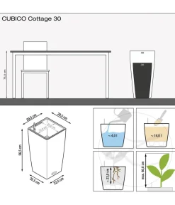 LECHUZA® Lechuza Pflanzgefäße & Töpfe|Blumentöpfe & Übertöpfe > Kunststoff-Topf Cubico Cottage, konisch