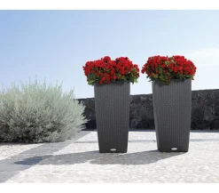 LECHUZA® Kunststoff-Topf Cubico Cottage, konisch Dunkelgrau Best