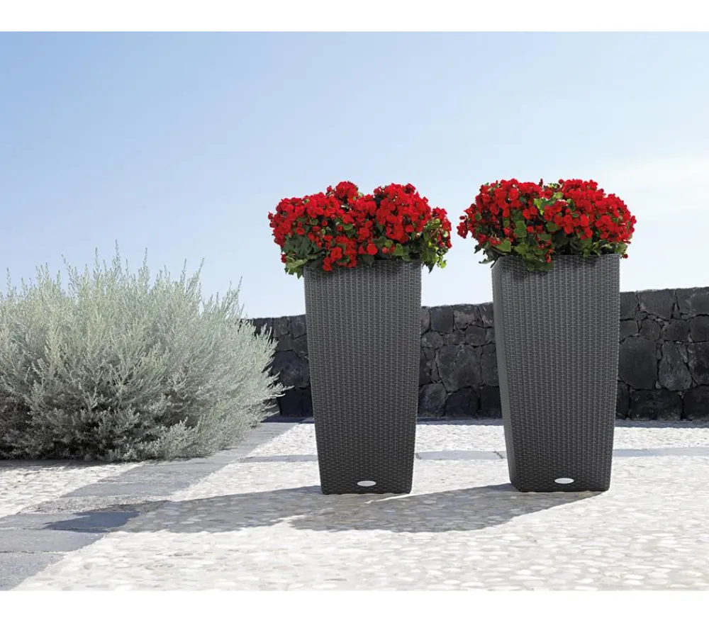 LECHUZA® Kunststoff-Topf Cubico Cottage, konisch Dunkelgrau Best