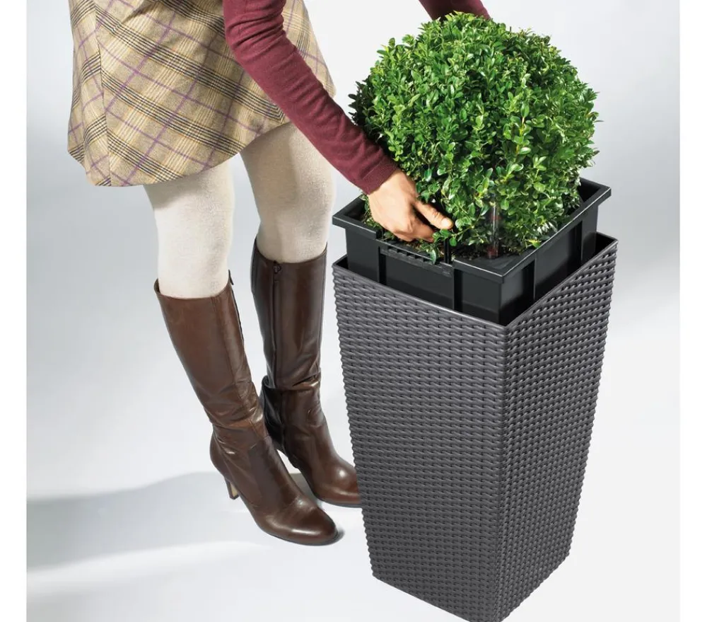 LECHUZA® Kunststoff-Topf Cubico Cottage, konisch Dunkelgrau Best