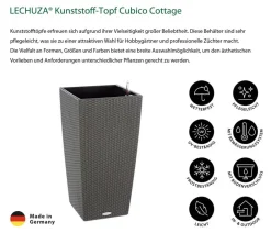 LECHUZA® Kunststoff-Topf Cubico Cottage, konisch Dunkelgrau Best