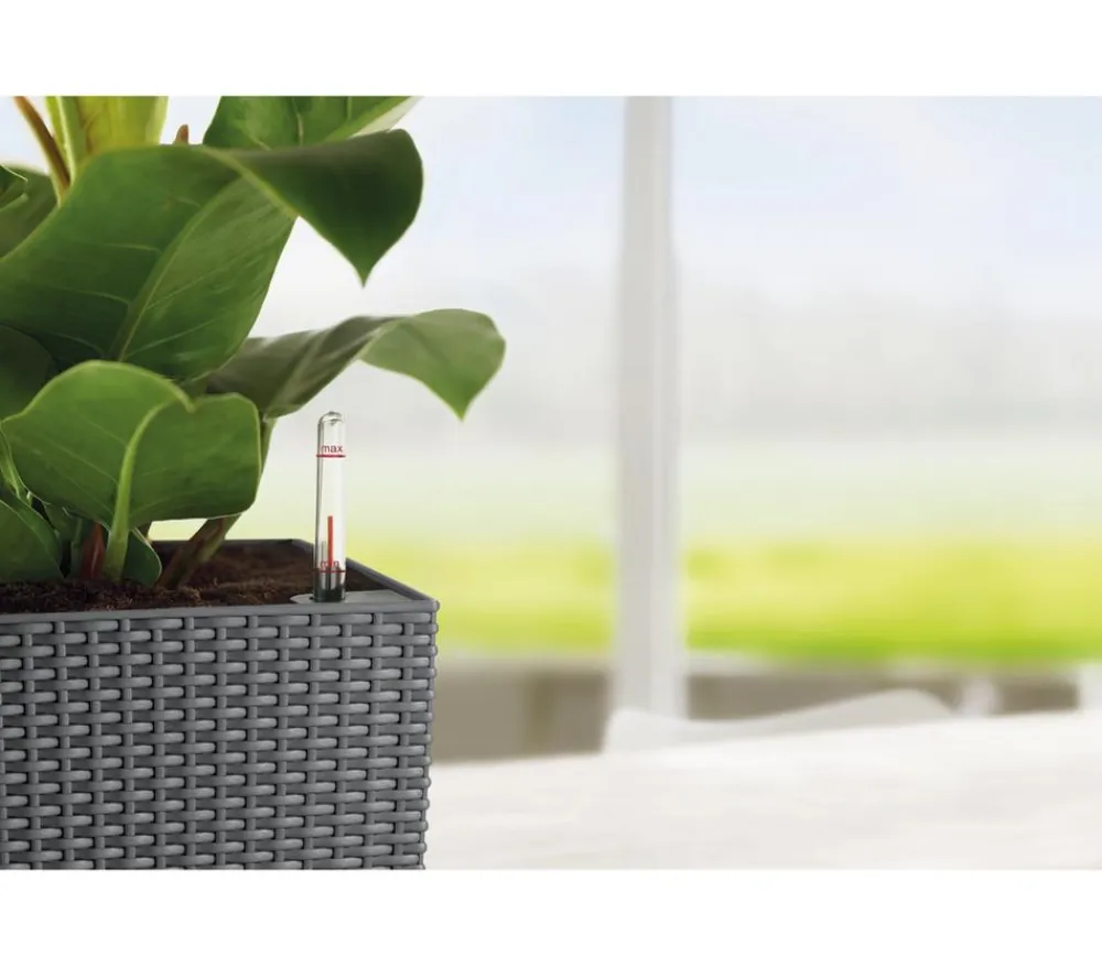 LECHUZA® Kunststoff-Topf Cubico Cottage, konisch Dunkelgrau Best