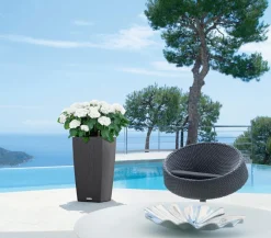 LECHUZA® Kunststoff-Topf Cubico Cottage, konisch Dunkelgrau Best