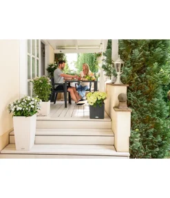 LECHUZA® Kunststoff-Topf Cubico Cottage, konisch Weiß Outlet