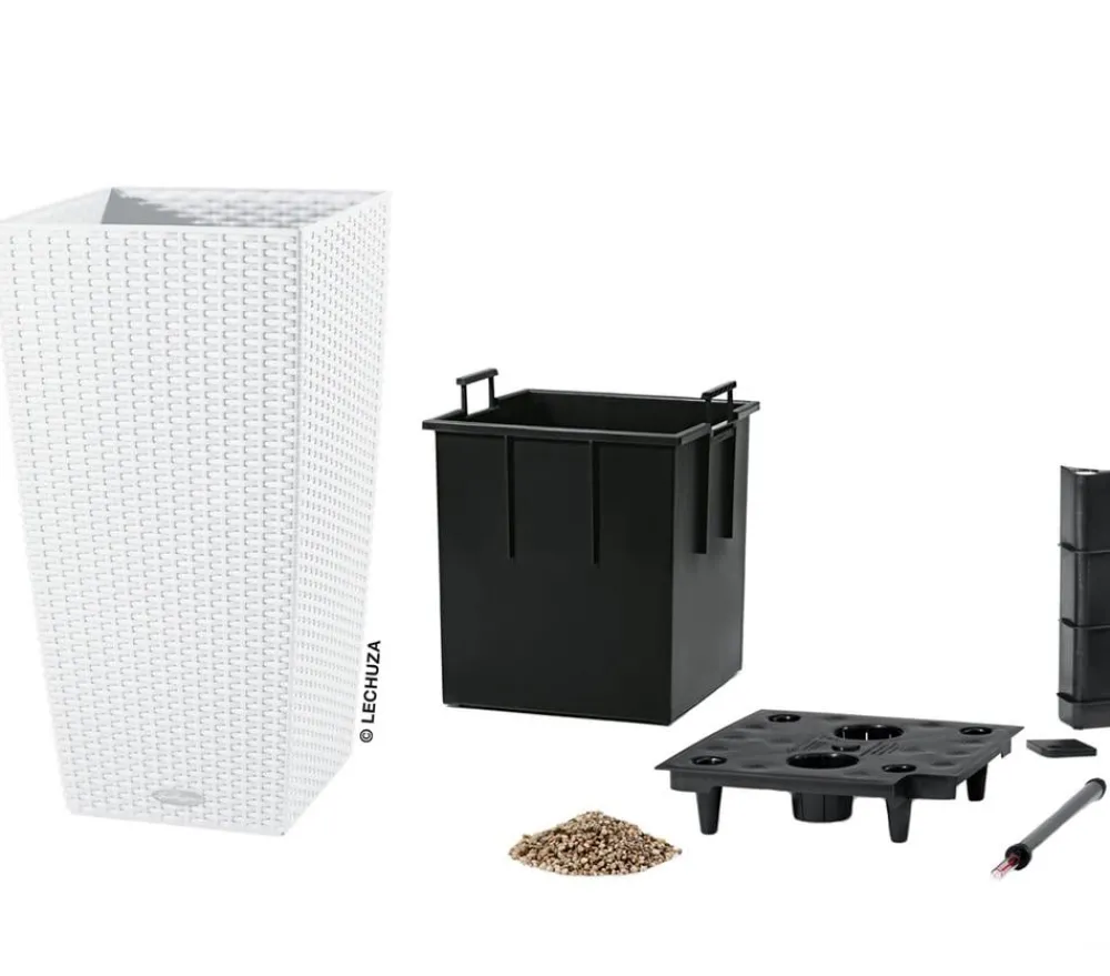 LECHUZA® Kunststoff-Topf Cubico Cottage, konisch Weiß Outlet