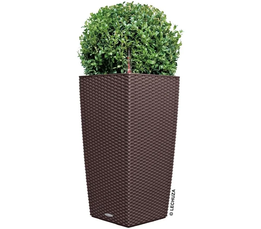 LECHUZA® Lechuza Pflanzgefäße & Töpfe|Blumentöpfe & Übertöpfe - Kunststoff-Topf Cubico Cottage, konisch Braun