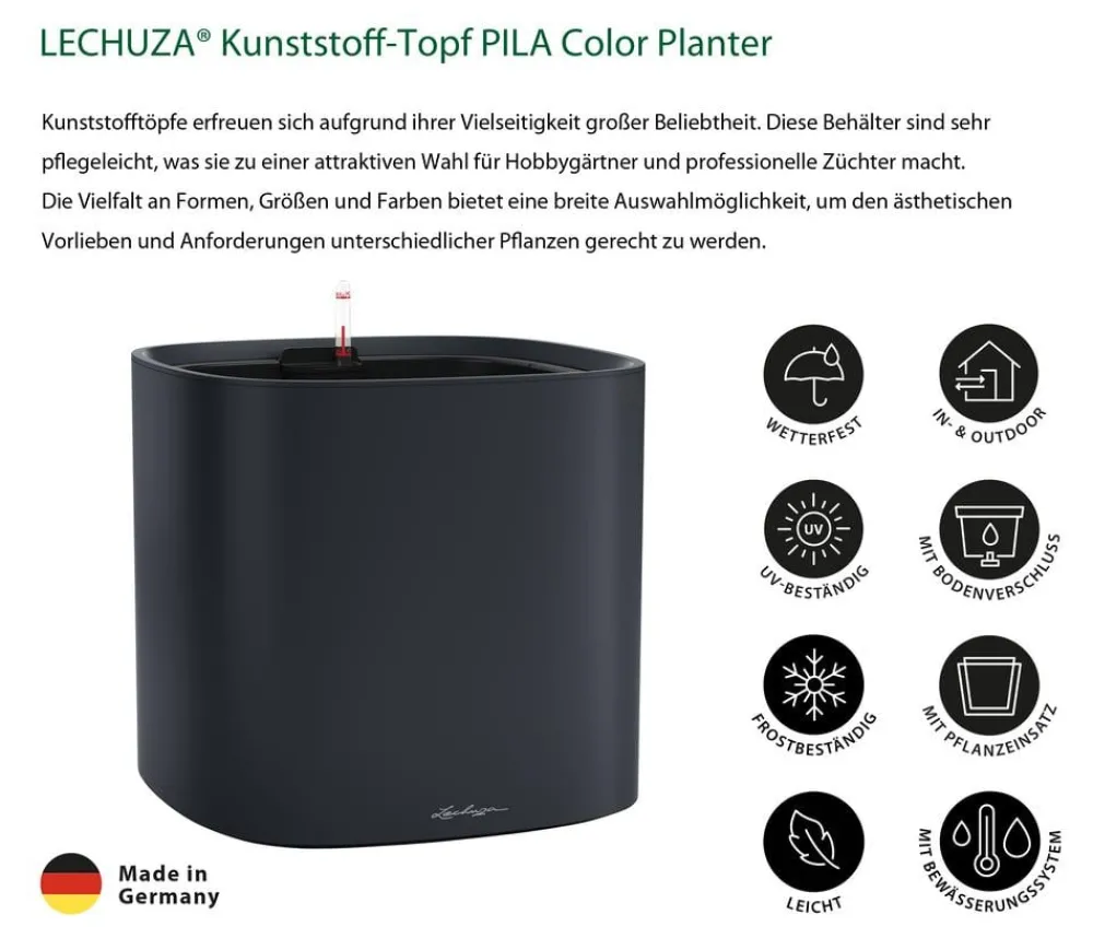 LECHUZA® Lechuza Pflanzgefäße & Töpfe|Blumentöpfe & Übertöpfe > Kunststoff-Topf PILA Color Planter, quadratisch, ca. B35/H33/T35 cm