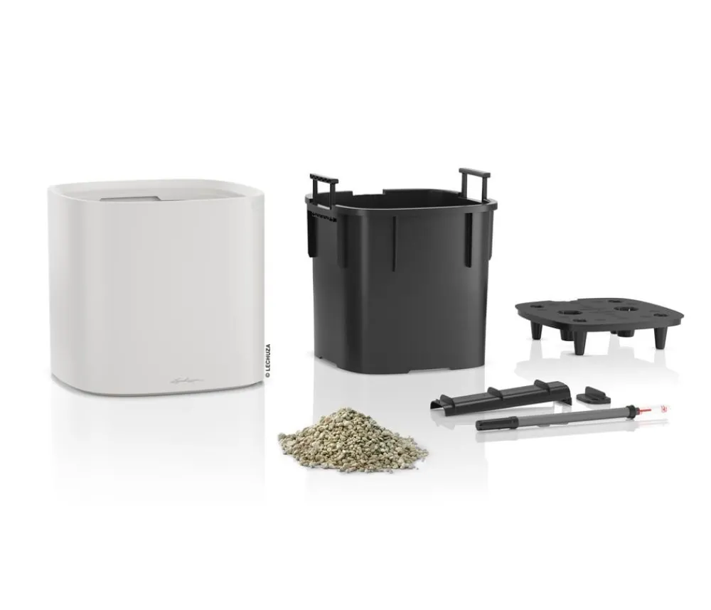 LECHUZA® Lechuza Pflanzgefäße & Töpfe|Blumentöpfe & Übertöpfe - Kunststoff-Topf PILA Color Planter, quadratisch, ca. B35/H33/T35 cm Hellgrau