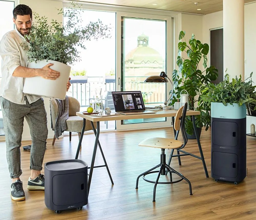 LECHUZA® Lechuza Pflanzgefäße & Töpfe|Blumentöpfe & Übertöpfe - Kunststoff-Topf PILA Color Planter, quadratisch, ca. B35/H33/T35 cm Hellgrau