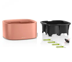 LECHUZA® Kunststoff-Topf PILA Color Stick-System, quadratisch, ca. B35/H16,6/T35 cm Apricot Best