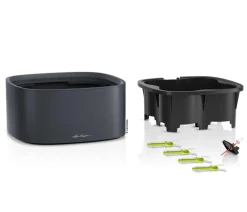 LECHUZA® Lechuza Pflanzgefäße & Töpfe - Kunststoff-Topf PILA Color Stick-System, quadratisch, ca. B35/H16,6/T35 cm Dunkelgrau