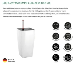 LECHUZA® Lechuza Tischgefäße|Lechuza Pflanzgefäße & Töpfe > MAXI/MINI-CUBI, All-in-One-Set, hochglanz