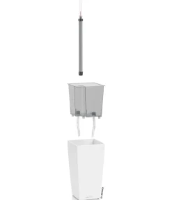 LECHUZA® Lechuza Tischgefäße|Lechuza Pflanzgefäße & Töpfe - MAXI/MINI-CUBI, All-in-One-Set, matt Weiß