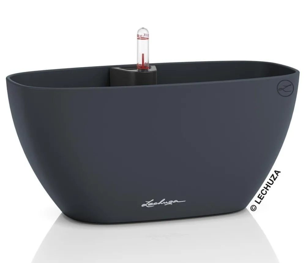 LECHUZA® Lechuza Pflanzgefäße & Töpfe - NAVIO Color, All-in-One Set Dunkelgrau