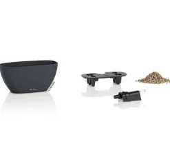 LECHUZA® Lechuza Pflanzgefäße & Töpfe - NAVIO Color, All-in-One Set Dunkelgrau