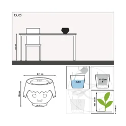 LECHUZA® OJO All-in-One-Set, ca. Ø21/H15,8 cm Schwarz Best