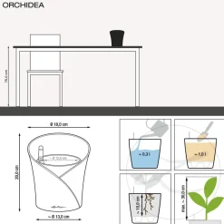 LECHUZA® Lechuza Tischgefäße|Lechuza Pflanzgefäße & Töpfe > ORCHIDEA, All-in-One Set, ca. Ø18/H20 cm