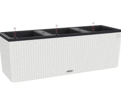 LECHUZA® Polyrattan-Kasten Trio Cottage, rechteckig Weiß Sale