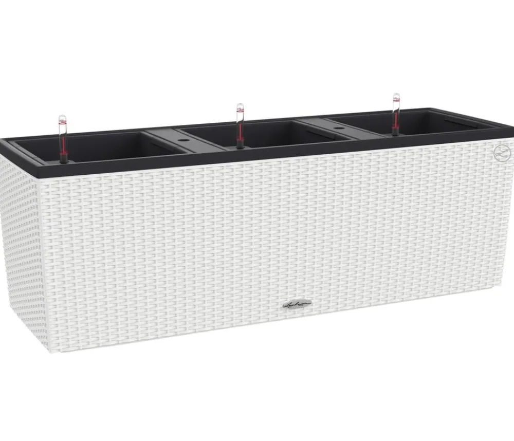 LECHUZA® Polyrattan-Kasten Trio Cottage, rechteckig Weiß Sale
