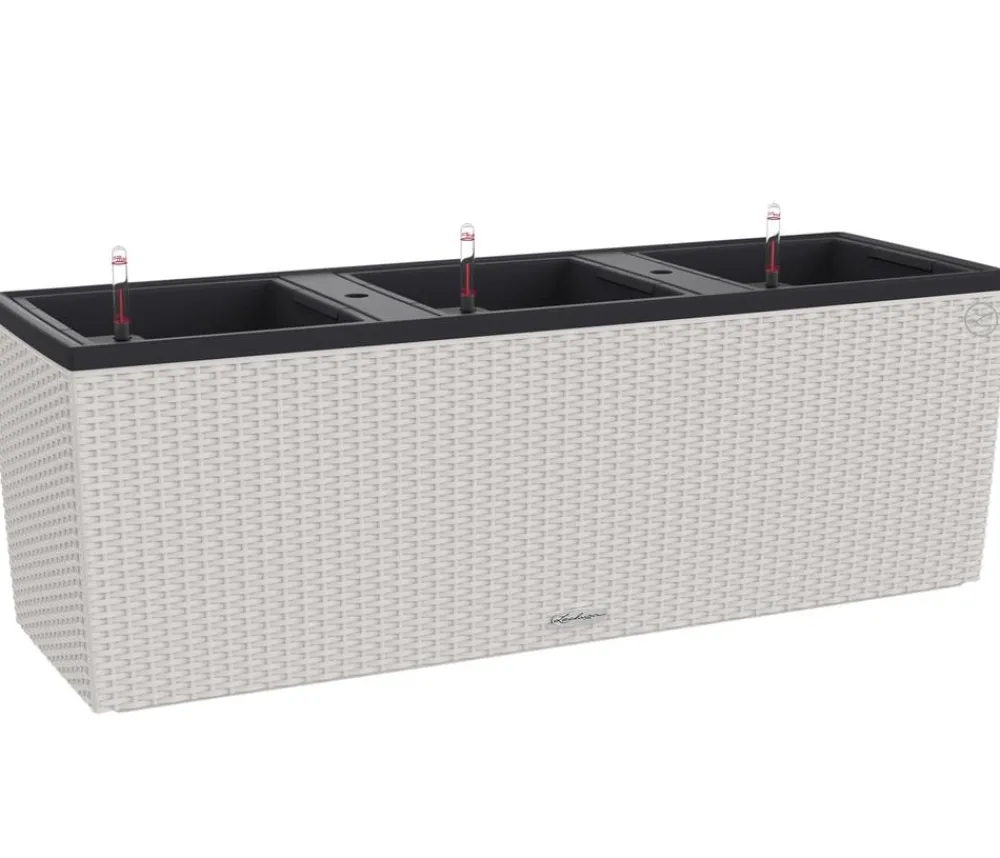 LECHUZA® Polyrattan-Kasten Trio Cottage, rechteckig Hellgrau Clearance