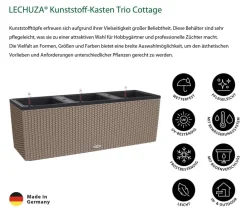 LECHUZA® Pflanzkübel & Blumenkästen|Lechuza Pflanzgefäße & Töpfe - Polyrattan-Kasten Trio Cottage, rechteckig Hellbraun