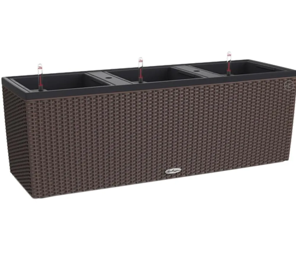 LECHUZA® Pflanzkübel & Blumenkästen|Lechuza Pflanzgefäße & Töpfe - Polyrattan-Kasten Trio Cottage, rechteckig Braun
