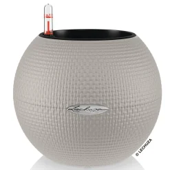 LECHUZA® Lechuza Pflanzgefäße & Töpfe|Lechuza Tischgefäße - PURO Color, All-in-One-Set, rund, ca. Ø20 cm Beige