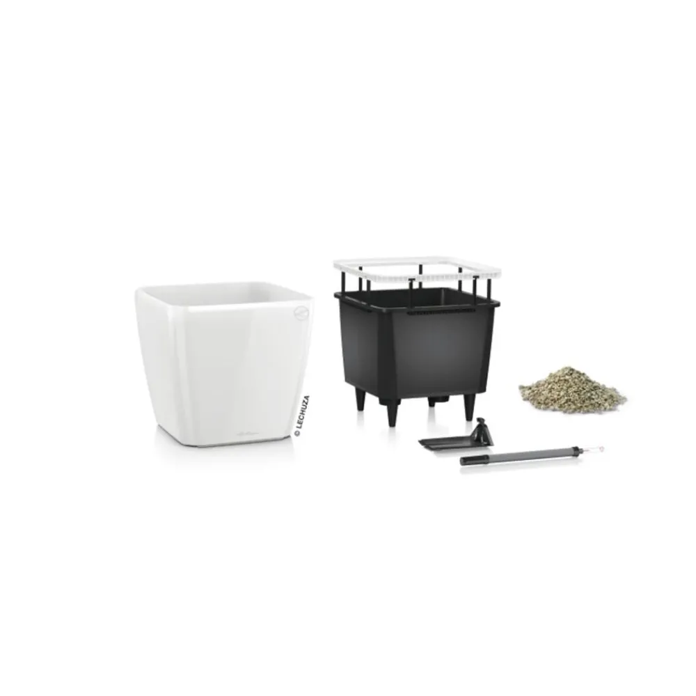 LECHUZA® QUADRO LS, All-in-One-Set Weiß Best