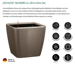 LECHUZA® Lechuza Pflanzgefäße & Töpfe|Lechuza Tischgefäße > QUADRO LS, All-in-One-Set