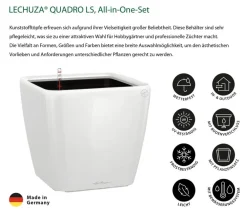 LECHUZA® QUADRO LS, All-in-One-Set Weiß Sale