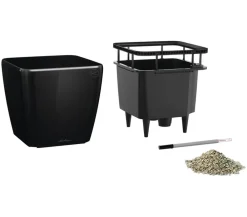 LECHUZA® QUADRO LS, All-in-One-Set Schwarz Outlet