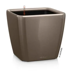 LECHUZA® Lechuza Pflanzgefäße & Töpfe|Lechuza Tischgefäße - QUADRO LS, All-in-One-Set Taupe