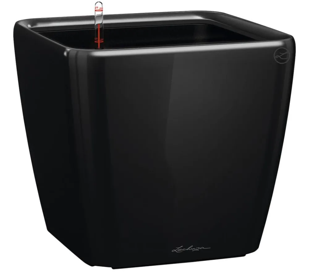 LECHUZA® Lechuza Pflanzgefäße & Töpfe|Lechuza Tischgefäße - QUADRO LS, All-in-One-Set Schwarz